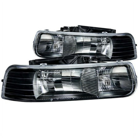 ANZO USA 111155 99-02 SILVERADO 1500/00-06 SUBURBAN/TAHOE BLACK CLEAR HEADLIGHTS Fits select: 1999-2002 CHEVROLET SILVERADO, 2000-2006 CHEVROLET TAHOE