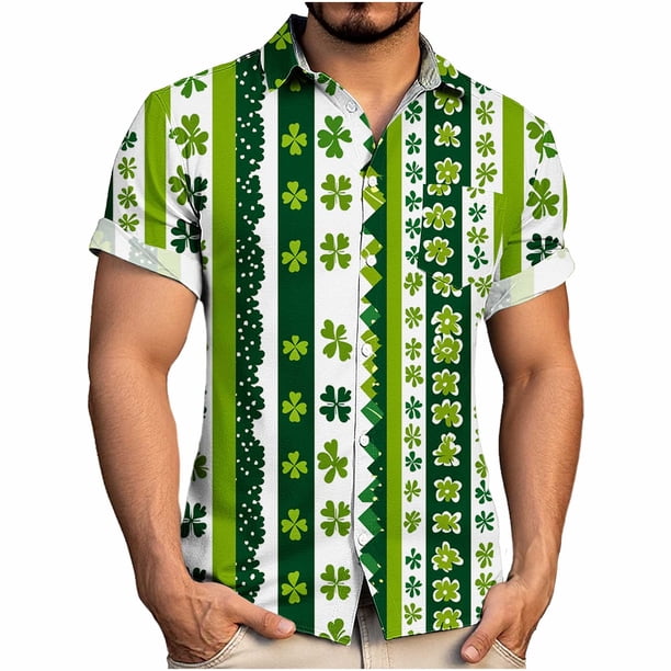 Ceisia Men's Summer Gift Casual Printed Button-Up Turndown Collar/Lapel Short Sleeve Shirt - Comfortable Daily Outdoor Wear