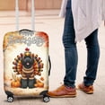 thumbnail image 4 of Happy Thanksgiving Portuguese Water Dog Turkey Costume Pumpkins Autumn Leaves Travel Luggage Cover PWD Portie Fishing Dog Lover Suitcase Dust Protective Decor - 13014, 4 of 5