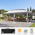 thumbnail image 3 of HOTEEL Pop Up Gazebo Patio Outdoor Canopy Tent with Netting, Vented Top, Adjustable Height and 240 sq ft of Shade for Garden, Party, Backyard, Light Grey, 3 of 9