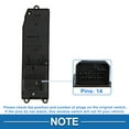 thumbnail image 4 of Interruptor de ventana eléctrica único para el lado del conductor delantero para Toyota Camry Sienna Land Cruiser Negro, 4 of 7