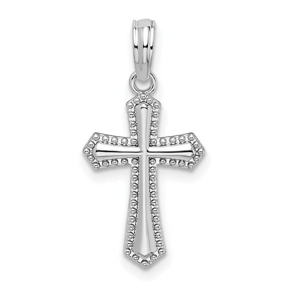 Auriga Fine Jewelry 925 Sterling Silver Polished Beaded Passion Cross Pendant for Women