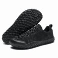 thumbnail image 2 of Men's Lace‑Up Low‑Top Hiking Trail Shoes, Synthetic Leather Upper Mesh Lining Square Toe Rugged Rubber Outsole Lightweight Footwear For Trekking Walking And Daily Outdoor Activities, 2 of 7