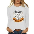 thumbnail image 3 of Drses‌‌ ‌‌‌Women's Halloween Graphic Tee - Ghost & Pumpkin Print Comfort Crewneck Long Sleeve Casual Pullover‌ Shirt‌, 3 of 7