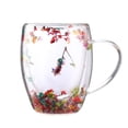 thumbnail image 1 of Taza de vidrio transparente de doble pared con coloridas flores preservadas, 1 of 1