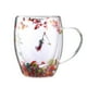 thumbnail image 1 of Taza de vidrio transparente de doble pared con coloridas flores preservadas, 1 of 1