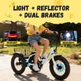 thumbnail image 4 of ESKUTE Folding Electric Tricycle for Beginners – 16" x 3.0 Fat Tires, 250W Motor, 302Wh Battery, Step-Thru Design, 12 MPH, White with Lock, Phonebag & Mirror, 4 of 7