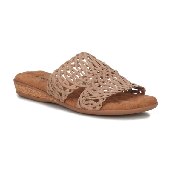 Walking Cradles Wc Calla Women Slip-on Sandal In Lt Taupe Suede Fabric