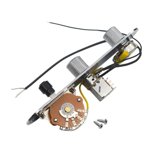 Placa de control de guitarra eléctrica Cableado, perillas de control de tono de volumen Interruptor de 3 vías con circuito de la placa de control de