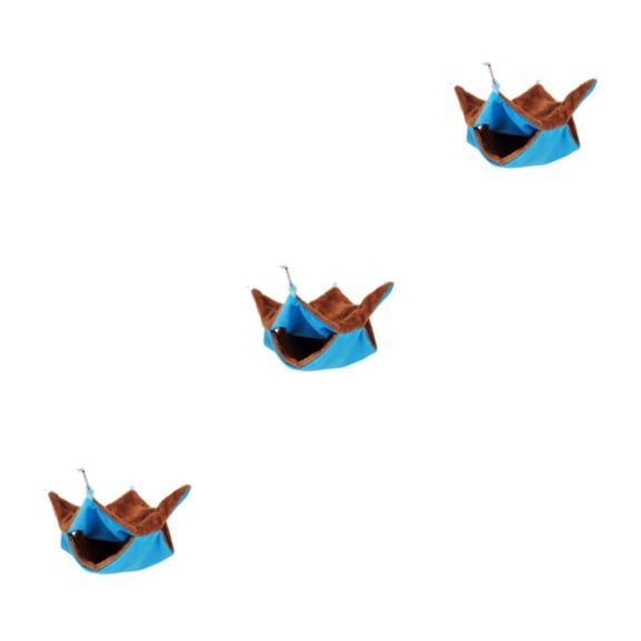 Billuyoard Cama colgante para hámster resistente y duradera, cama colgante fiable para mascotas pequeñas, hamaca para hámster de felpa, azul, Type1 NO1