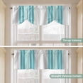 thumbnail image 5 of Turquoise Aqua Stripes Tie Up Valance Curtains for Windows, Kitchen Curtains Window Treatments, Modern Minimalist Abstract Lines Short Window Shades Valances for Bedroom Bathroom Cafe 42"x18", 5 of 8