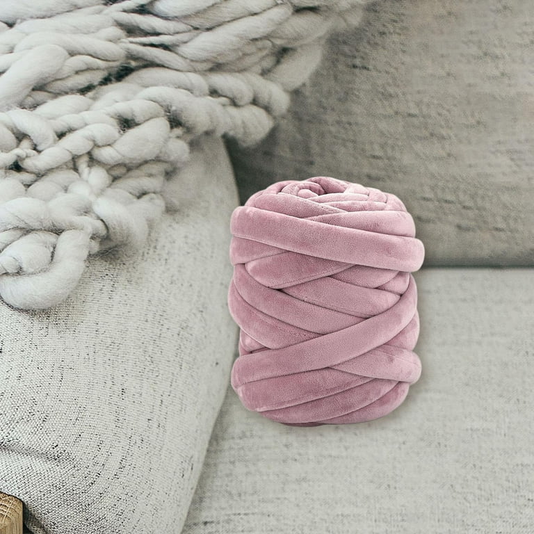 250G Chunky Yarn 18.6 Yards Super Bulky Yarn for Craft Braided Knot Crochet  Dusky Pink 