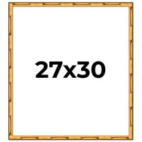 27x30 Frame Gold Bamboo Solid Wood Picture Frame | 1 Inch Moulding Width | Interior Frame Depth