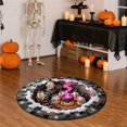 thumbnail image 6 of Xlulu Abyss Quilted Round Mat,3D Halloween Rug, Halloween Round Rug Spooky Ghost Pumpkin Optical Circular Floor Mat Halloween Decor Non Doormat, 6 of 6