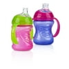Nuby 2-Pack Two-Handle No-Spill Super Spout Grip N' Sip Cups, 8 Ounce, Pink and Purple