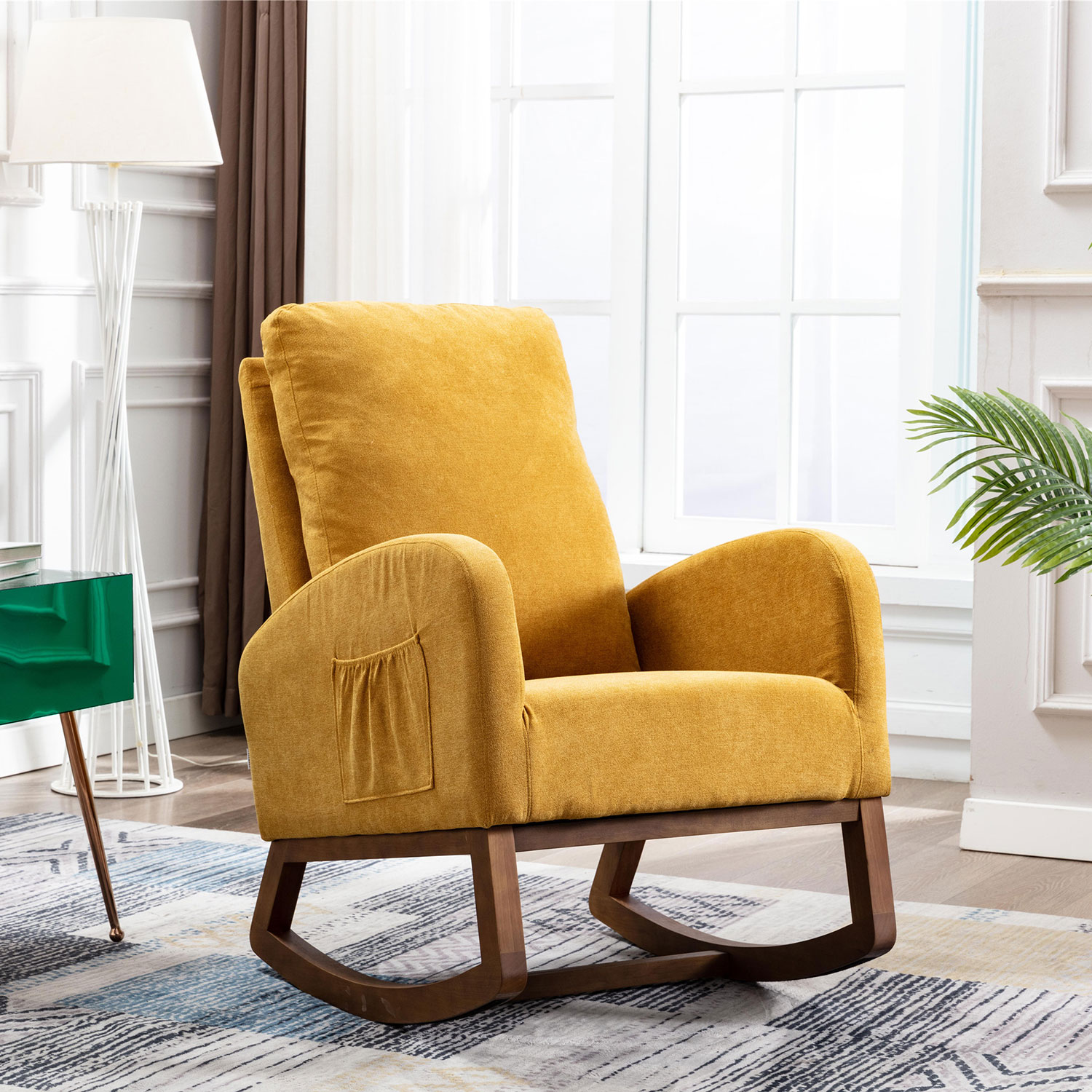 Rocking Chair Modern,Upholstered Glider Rocker Chair for