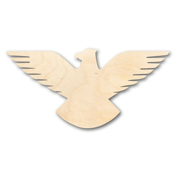 Unfinished Wood Eagle Patriotic Shape - Craft - up to 46" DIY 10" / 1/8"
