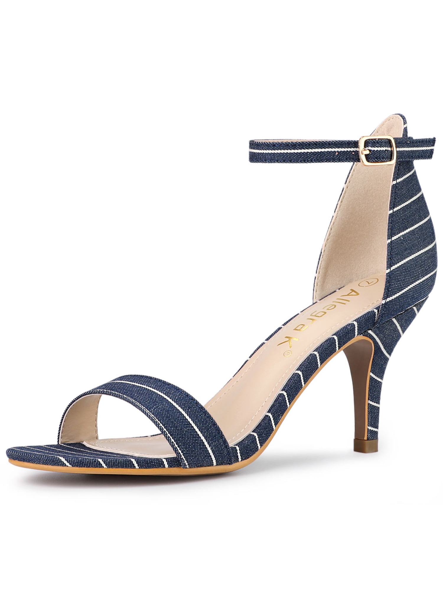 allegra k women's open toe block heel ankle strap sandals
