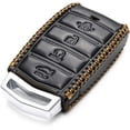 thumbnail image 3 of Vitodeco Leather Key Fob Case Compatible for 2017-2020 Genesis G70, G80, G90, Remote Start, 4-Button, Black, 3 of 6