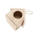 thumbnail image 4 of Casa para pájaros de madera con percha exterior, casa para pájaros de madera natural para pájaros pequeños, 4 of 14