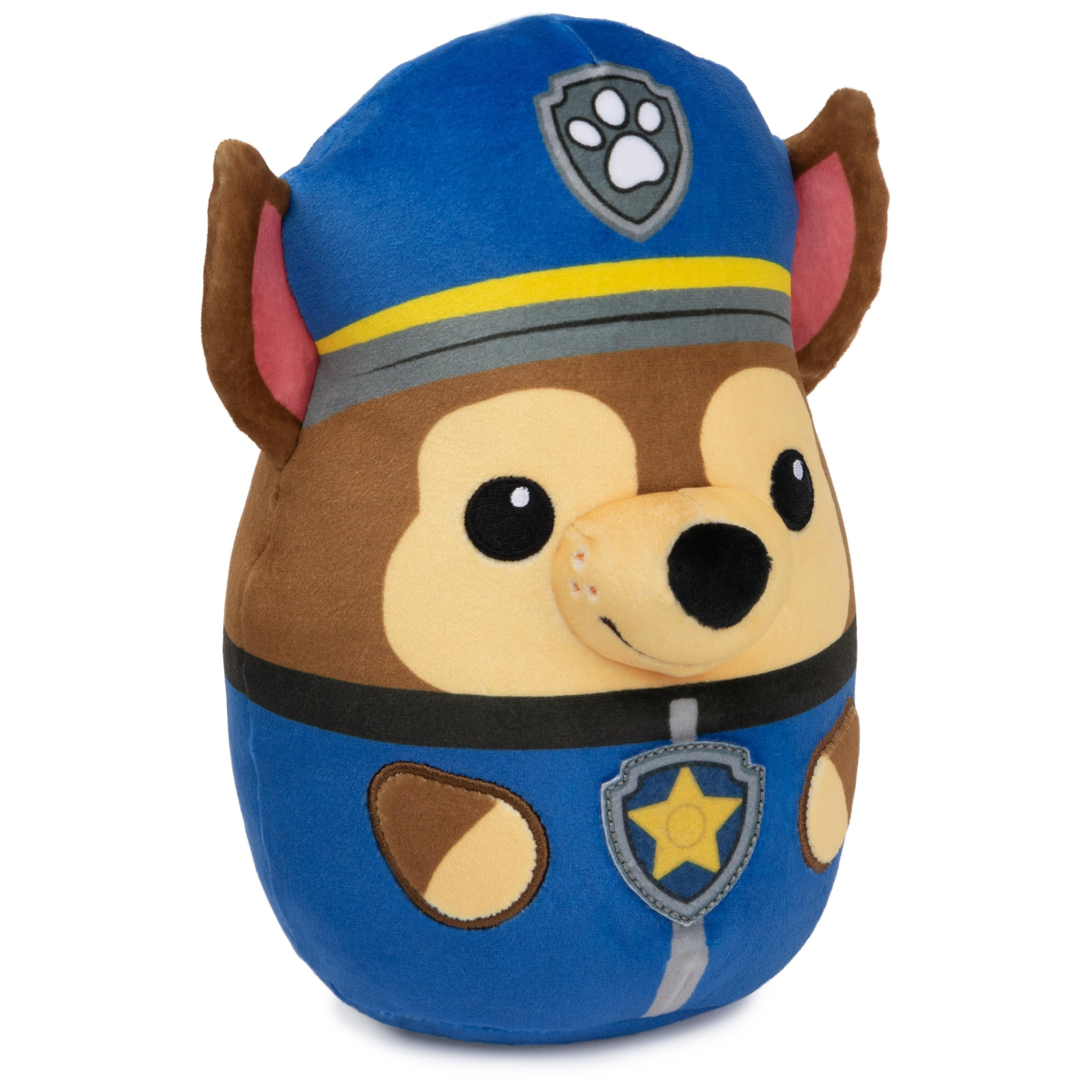 PAW Patrol Chase Squish Plush, Official Toy from The Hit Cartoon, Squishy Stuffed Animal for Ages 1 and Up, 8