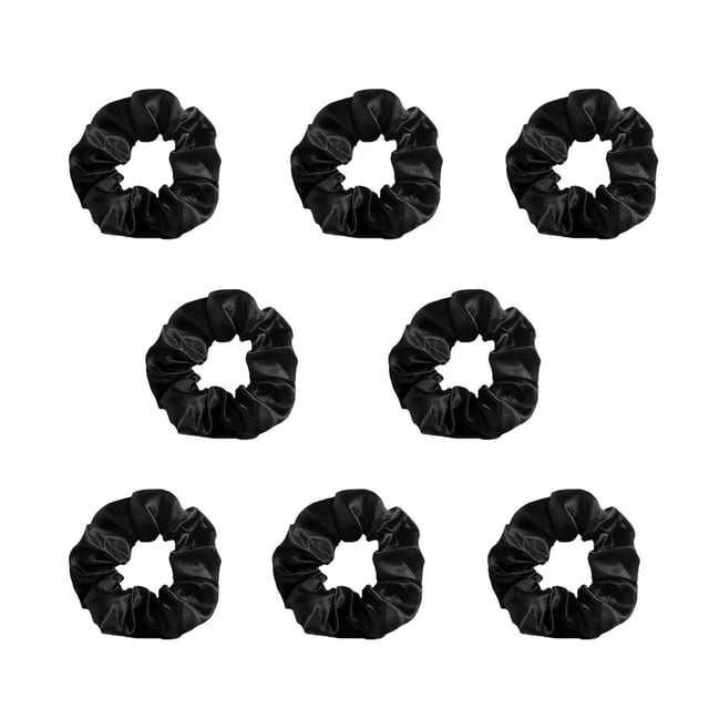MesaSe 8 Pcs Chouchous Accessoires de Cheveux Réglables pour Femmes Bandeau Robuste en Soie Style10 Noir