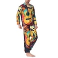 thumbnail image 2 of Picia World Map Guitar Illustration Pattern Men’s Long-Sleeve Sleepwear Set - Soft 2-Piece Loungewear with Pockets, Comfy PJs for Relaxing Nights-XX-Large, 2 of 7