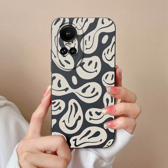 Cases For Oppo Reno 10 Pro 5G Heart Butterfly Full Protection Soft Liquid Silicone Black Phone Cover For Oppo Reno10Pro Funda TYB257 OPPO Reno 10