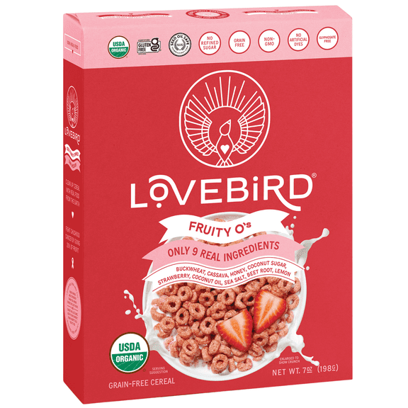 Lovebird Organic Grain-Free Cereal Strawberry, 7 oz
