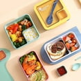 thumbnail image 3 of AMERTEER 850/1100ML Lunch Box Dust-proof Lid Compartment Design Students Portable Bento Case with Spoon Chopsticks Daily Use, 3 of 8