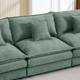 thumbnail image 4 of 130.7 " Modular Sectional Sofa, U Shaped  Chenille Couch Set for Living Room, Green 4-Seater Comfy Cloud Couches with Movable Ottoman, 4 of 9