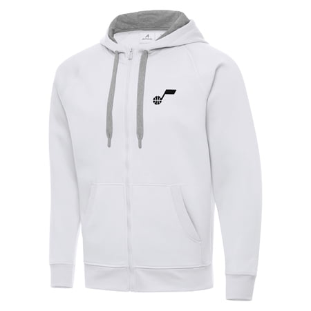 Men s Antigua White Utah Jazz Big & Tall Victory Full-Zip Hoodie Jacket