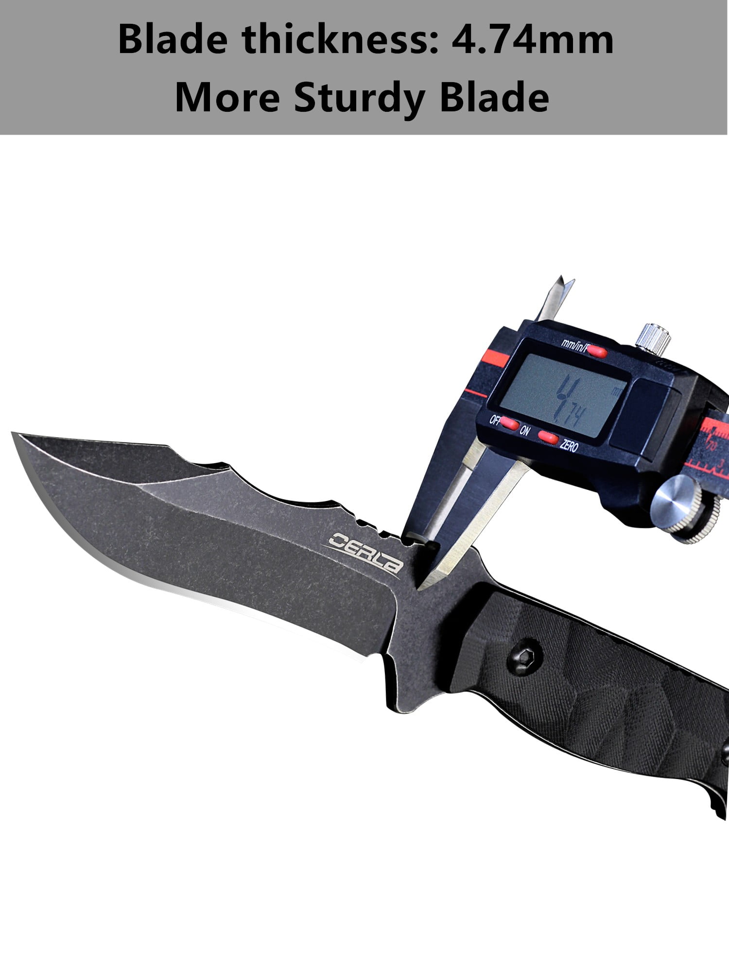 Oerla olk-037B Tactical Fixed Blade Knife 4.46-inch Blade with Black G10 Handle Waist Clip EDC Kydex Sheath