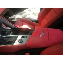 Seat Armour Console Cover with Corvette Logo - Red Fits C7 Corvette 2014-2019 KACORC7R