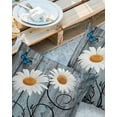 thumbnail image 3 of Outdoor Throw Pillow Cover Line Art White Daisy Blue Butterfly Waterproof Cushion Covers 2 Pack Retro Wood Board Pillow Cases Home Decoration for Patio Garden Couch Sofa, 3 of 7