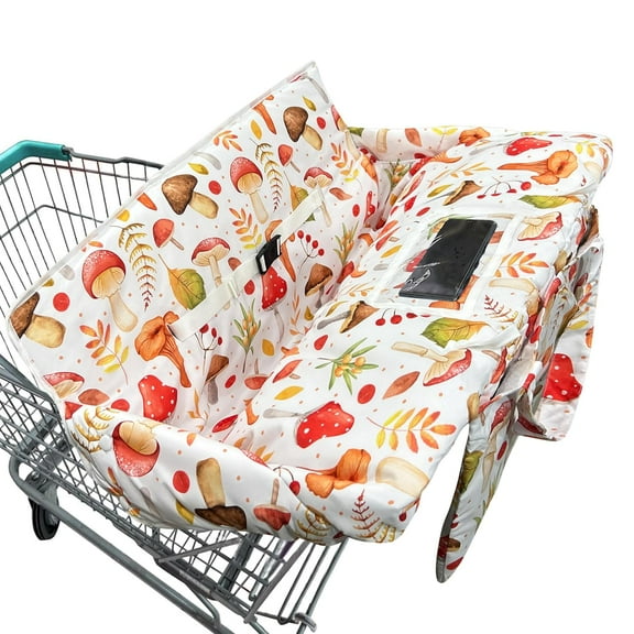 Shopping Cart Cover for Baby,2-in-1 Baby Cart Covers with Portable Cloth Bag Cart Seat Pad for Babies Grocery Cushion Cover Restaurant,Suitable for All Supermarkets and Restaurants