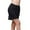 Black, variant on Women's Short Skirt Silk Knit Lace Solid Color Skirt Ruffle Skirt, Size M