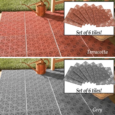 Interlocking Terracotta Patio Tile Flooring 6 Pc Walmart Com