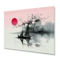 thumbnail image 2 of Designart "Sailboat Sumi Asian Painting I" Asian Metal Wall Art Prints, 2 of 5