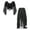 Black, variant on Womens Belly Dance Outfits Flare Sleeve Crop Tops with Sequin Irregular Hem Skirts Set White One Size