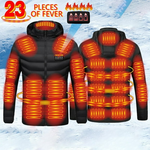 Heated Jackets for Men Women Winter 23 Heating Zones Heated Jacket (Black XL)