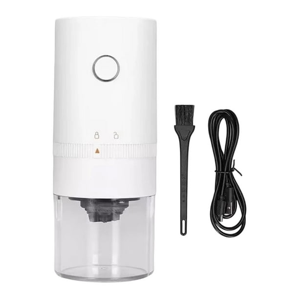Molinillo de café eléctrico con fresa cónica de cerámica para restaurante, picnic y hogar. Blanco