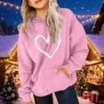 thumbnail image 4 of WQNVRNR Kids Valentine's Day Hoodie- Casual Fleece-Lined Long Sleeve Heart Sweatshirt with Pocket Pink Size 14, 4 of 6
