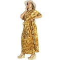 thumbnail image 4 of HAPPY BAY Women's Summer Loose Caftan Maxi Boho Sleepwear Loungewear Dashiki House Dress 2X-3X Rust, Floral, 4 of 6