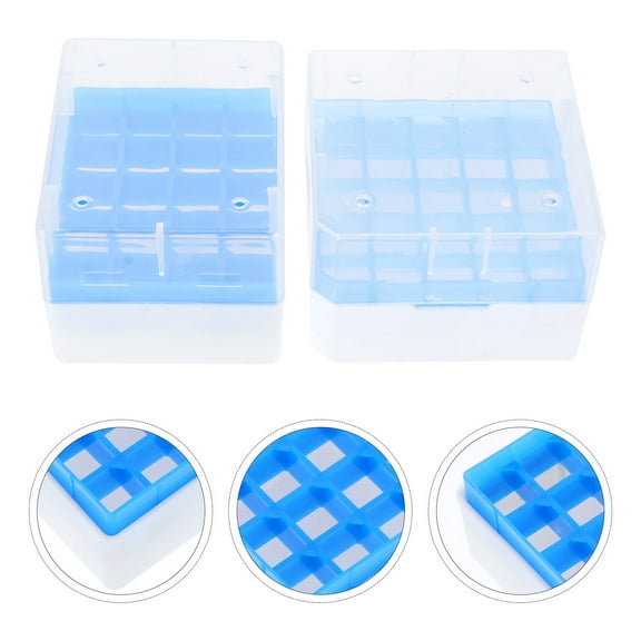 FESTFENDS Vial Storage Box Professional Laboratory Design 2Pcs 3.0x2.4x2.1in