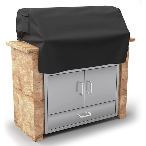 32'' Built-in Grill Cover for DCS, Jenn-Air, Bull, Napoleon, Coyote, and Weber, Waterproof & Windproof Island Grill Top Cover, 33'' W x 26.5'' D x 24'' H