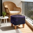 thumbnail image 4 of SCRAWLGOD Marble Print Dark Violet Square Ottoman Cover, Stretch Square Ottoman Covers Slipcover, Cover for Storage Stool, Footstool Protection for Living Room Decor, 4 of 7