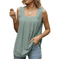 thumbnail image 1 of Camiseta Sin Mangas con Cuello Cuadrado y Volantes para Mujer, Camiseta Sin Mangas A Rayas, Informal, Holgada, de Verano Judías L, 1 of 9