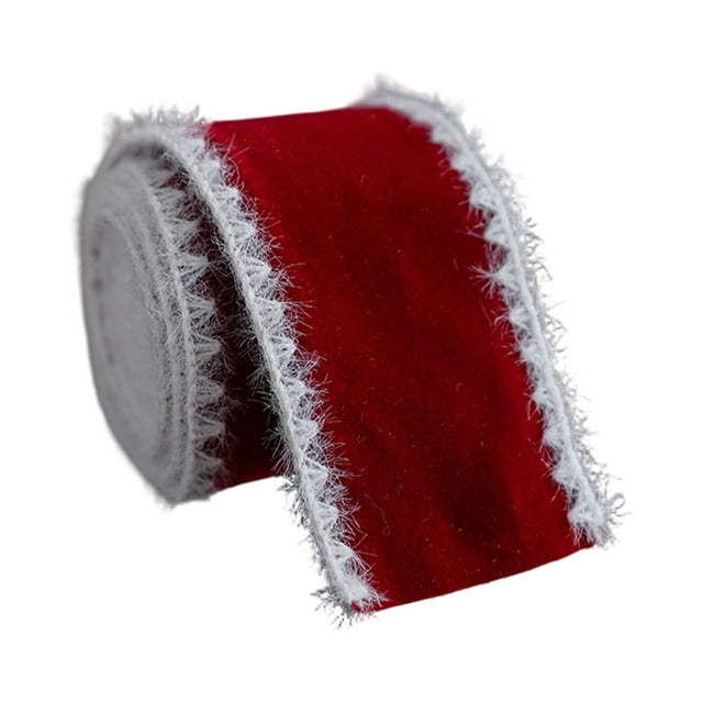 Winter Holiday Burlap Ribbon Roll for Wrapping Floral Arrangements and Festive Crafts