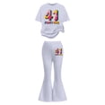 thumbnail image 2 of Tiijoy Girls 4 1 Short Sleeve T Shirt Flared Pants Outfits Comfy Clothes Set, Sizes 9-10, 2 of 4